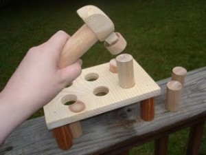 hammering the peg board